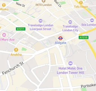 map for Aldgate Tap