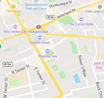 map for Premier Inn London City Restaurant (Aldgate)