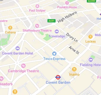 map for Covent Garden Health Spa