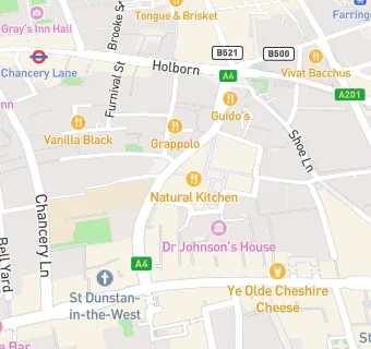 map for Natural Kitchen, New Street Square