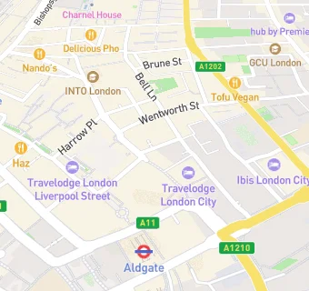 map for Travelodge London City Restaurant