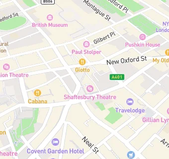 map for Shaftesbury Theatre