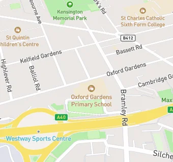 map for Oxford Gardens Primary School