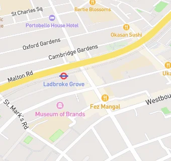 map for The Knight of Notting Hill Pub