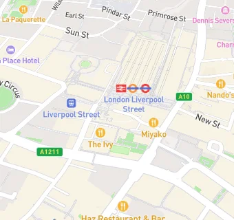 map for Pret A Manger