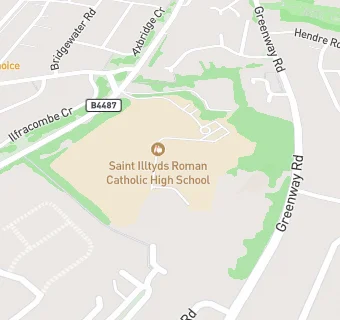 map for St Illtyds R.C. High School