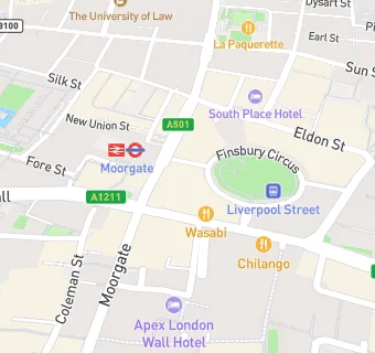 map for Pret A Manger