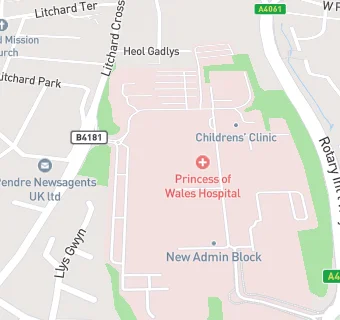 map for Princess of Wales Hospital Catering