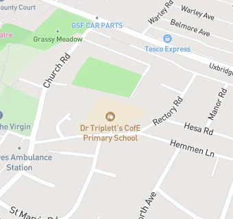 map for Dr Triplett's CofE Primary School