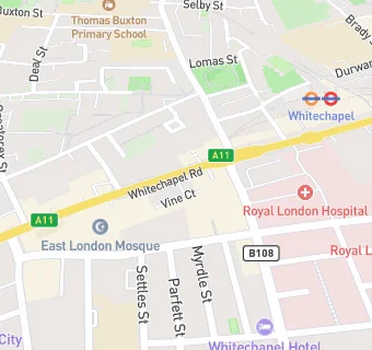 map for The Whitechapel Dental Centre