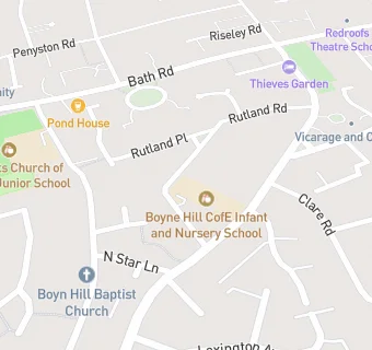 map for Boyne Hill CofE Infant and Nursery School