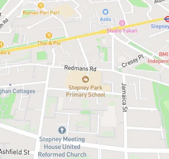 map for Stepney Park Primary School