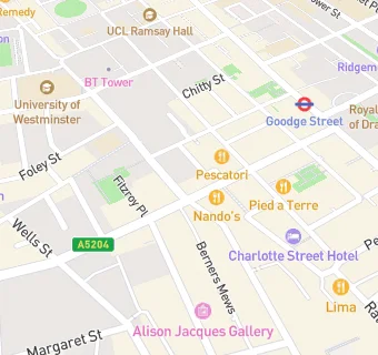 map for 64 Goodge Street