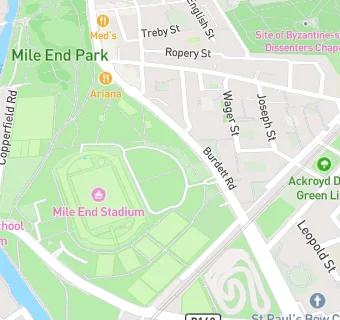 map for Mile End Park Leisure Centre