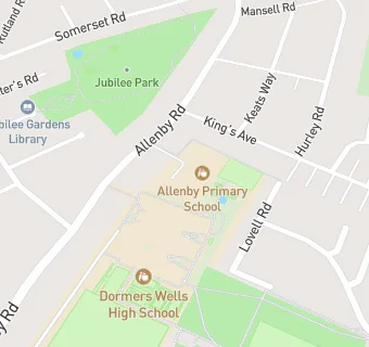 map for Allenby Primary School