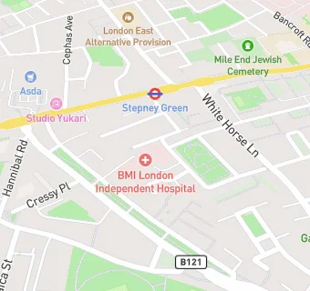 map for London Independent Hospital Restaurant