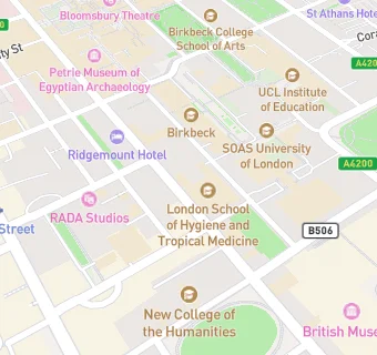 map for London School of Hygiene & Tropical Medicine