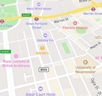 map for The Grange Fitzrovia Hotel