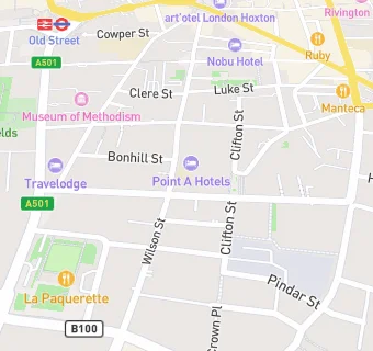 map for Point A Hotel London Shoreditch