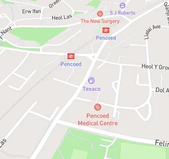 map for Texaco Pencoed Service Station