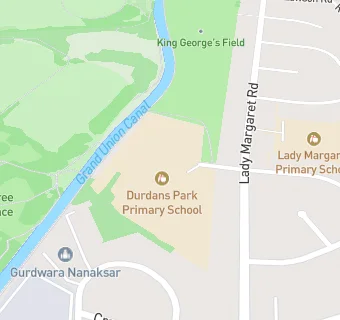 map for Durdans Park Middle School