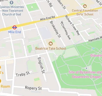 map for Beatrice Tate School