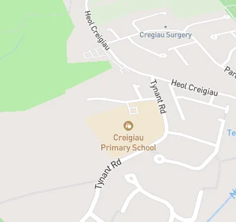 map for Creigiau Primary School