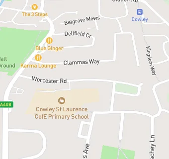 map for Cowley St Laurence C of E Primary School