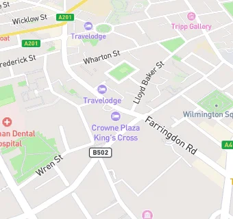 map for Crowne Plaza Kings Cross