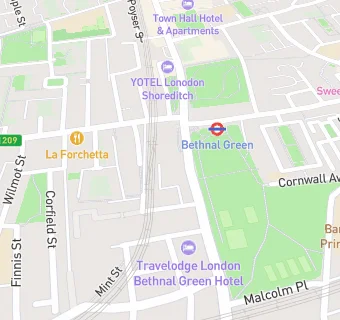 map for Travelodge London Bethnal Green Restaurant