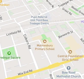 map for Malmesbury Infant School