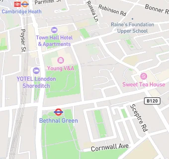 map for Bethnal Green Police Station Kitchen