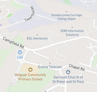 map for Shoebury Health Centre