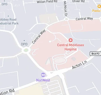 map for Central Middlesex Hospital- Compass Group