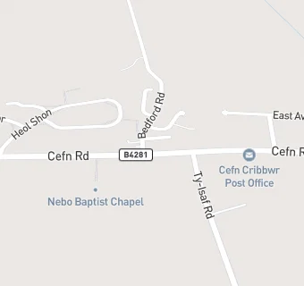 map for Cefn Cribwr Sports & Social Club