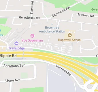 map for Travelodge London Dagenham