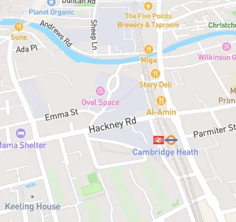 map for The Hackney