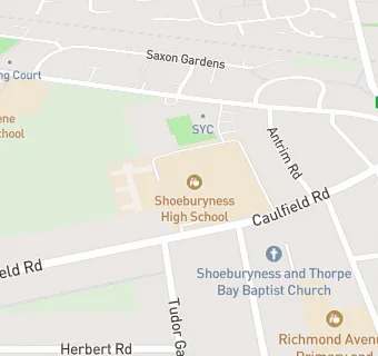 map for Shoeburyness High School