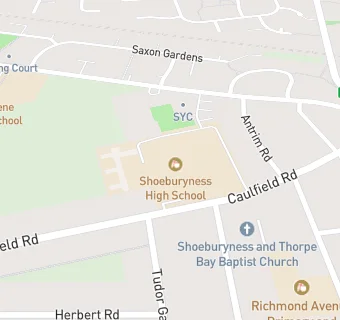 map for Shoeburyness High School