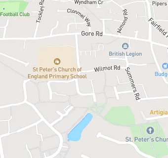 map for St Peter's Church of England Primary School