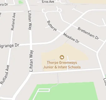 map for Thorpe Greenways Infant School