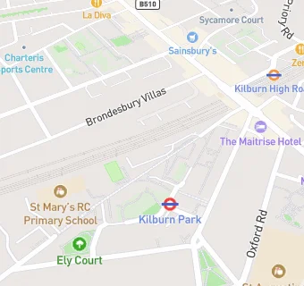 map for Royal Mail Kilburn Delivery Office-Eurest C/O Compass Group