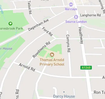 map for Thomas Arnold Primary School