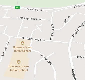 map for Bournes Green County Infants