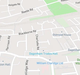 map for Dagenham Trades Hall