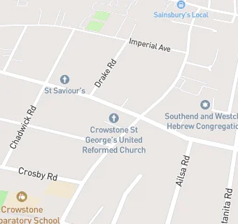 map for Crowstone St Georges United Reform Church Hall