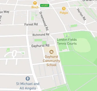 map for Gayhurst School