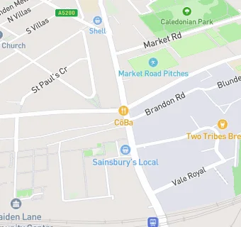 map for York Way Fish Bar