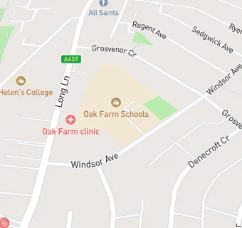 map for Oak Farm Primary School