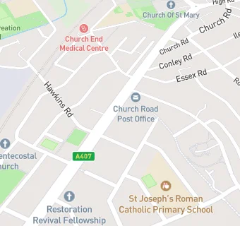 map for The Church Road Dental Practice